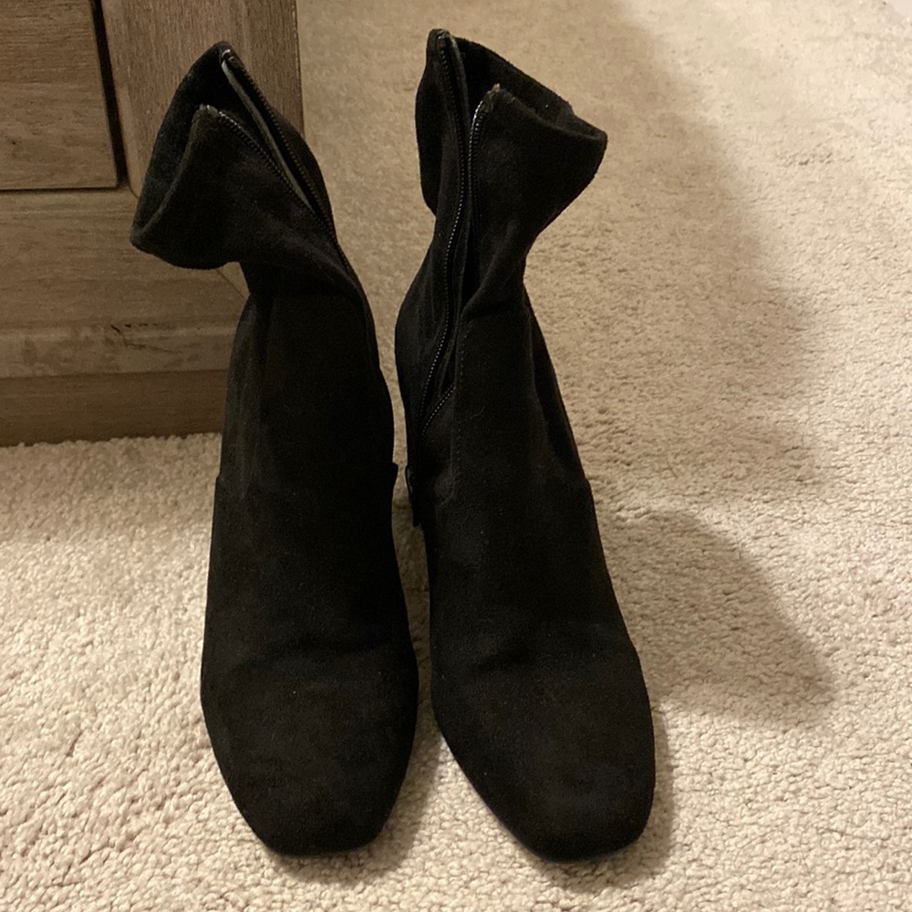 Black suede booties